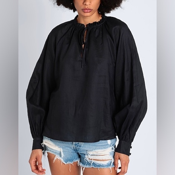 & Other Stories Oversized Voluminous Sleeve Blouse in Black NWT - Picture 1 of 10